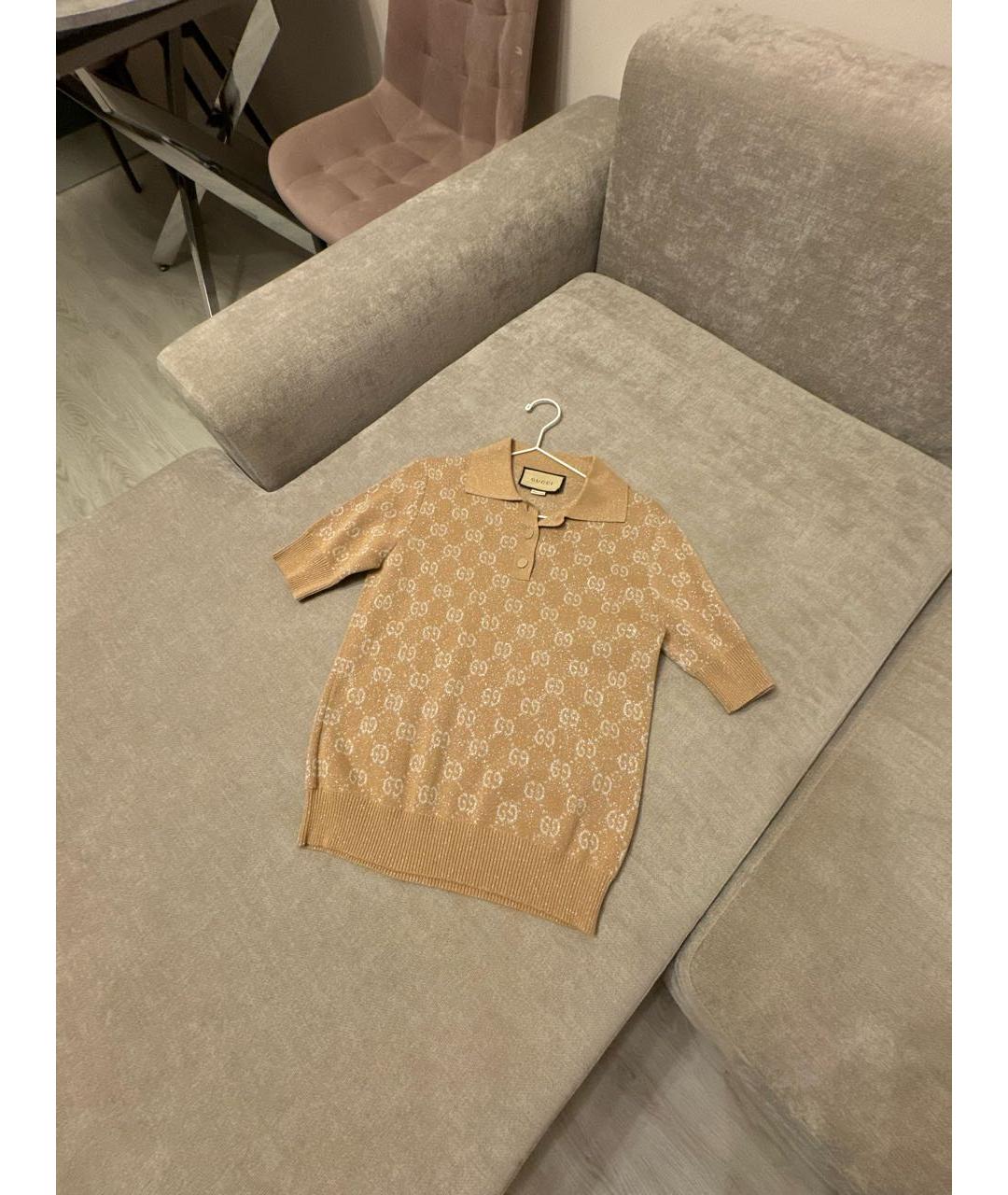 GUCCI Золотой хлопковый джемпер / свитер, фото 5