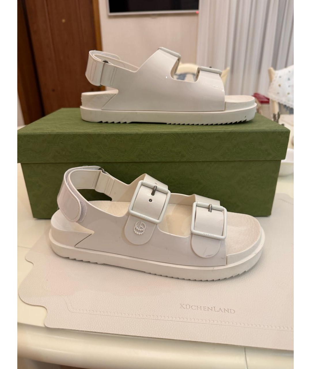 GUCCI Бежевые сандалии, фото 8