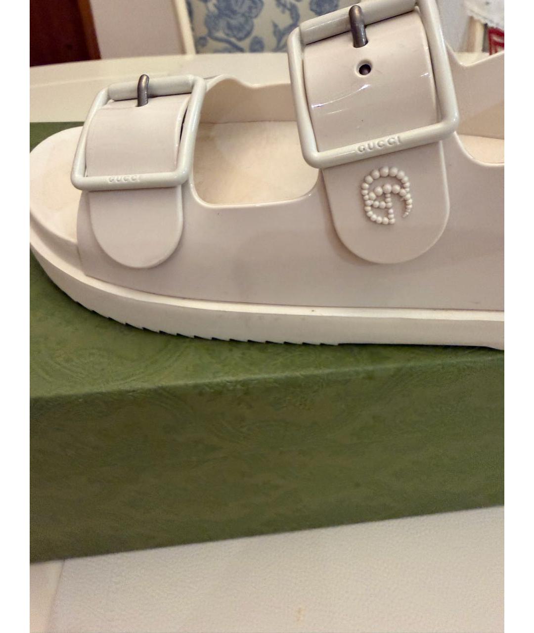 GUCCI Бежевые сандалии, фото 7