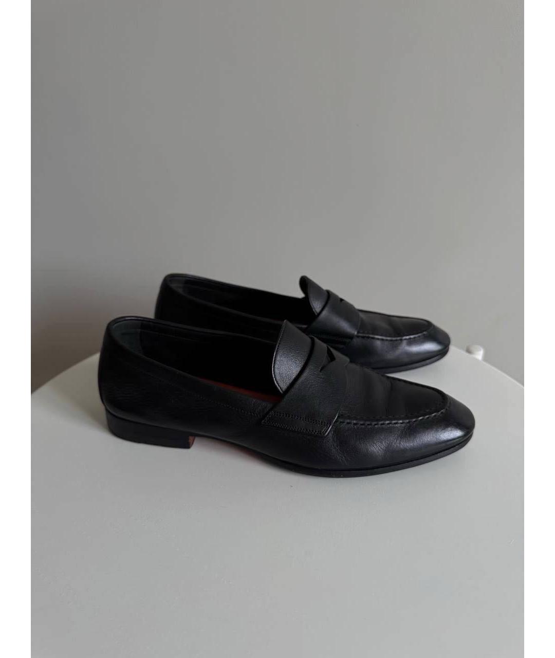 SANTONI Черные кожаные лоферы, фото 9