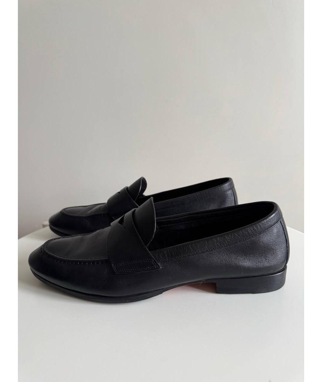 SANTONI Черные кожаные лоферы, фото 2