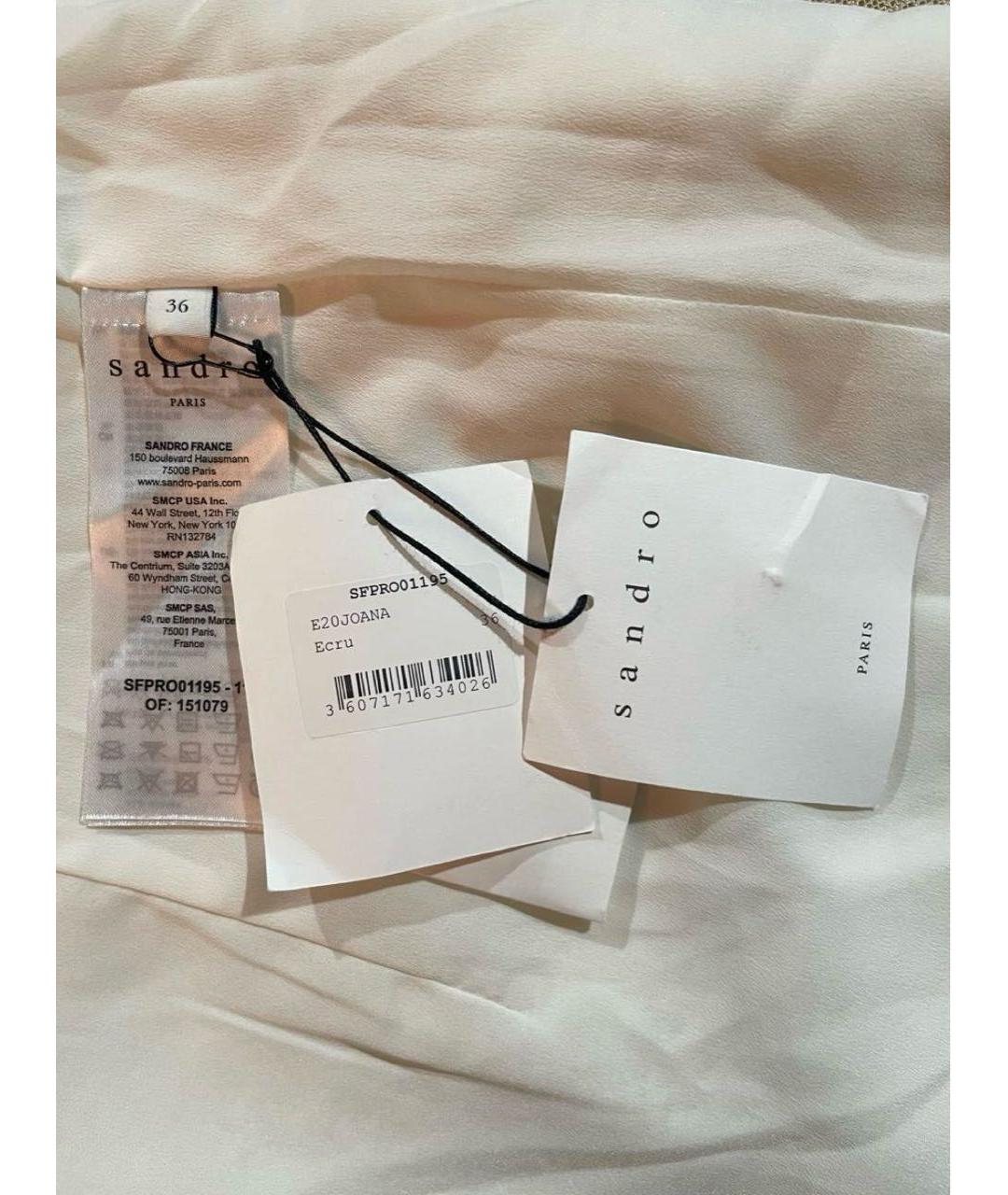 SANDRO Белое твидовое повседневное платье, фото 6