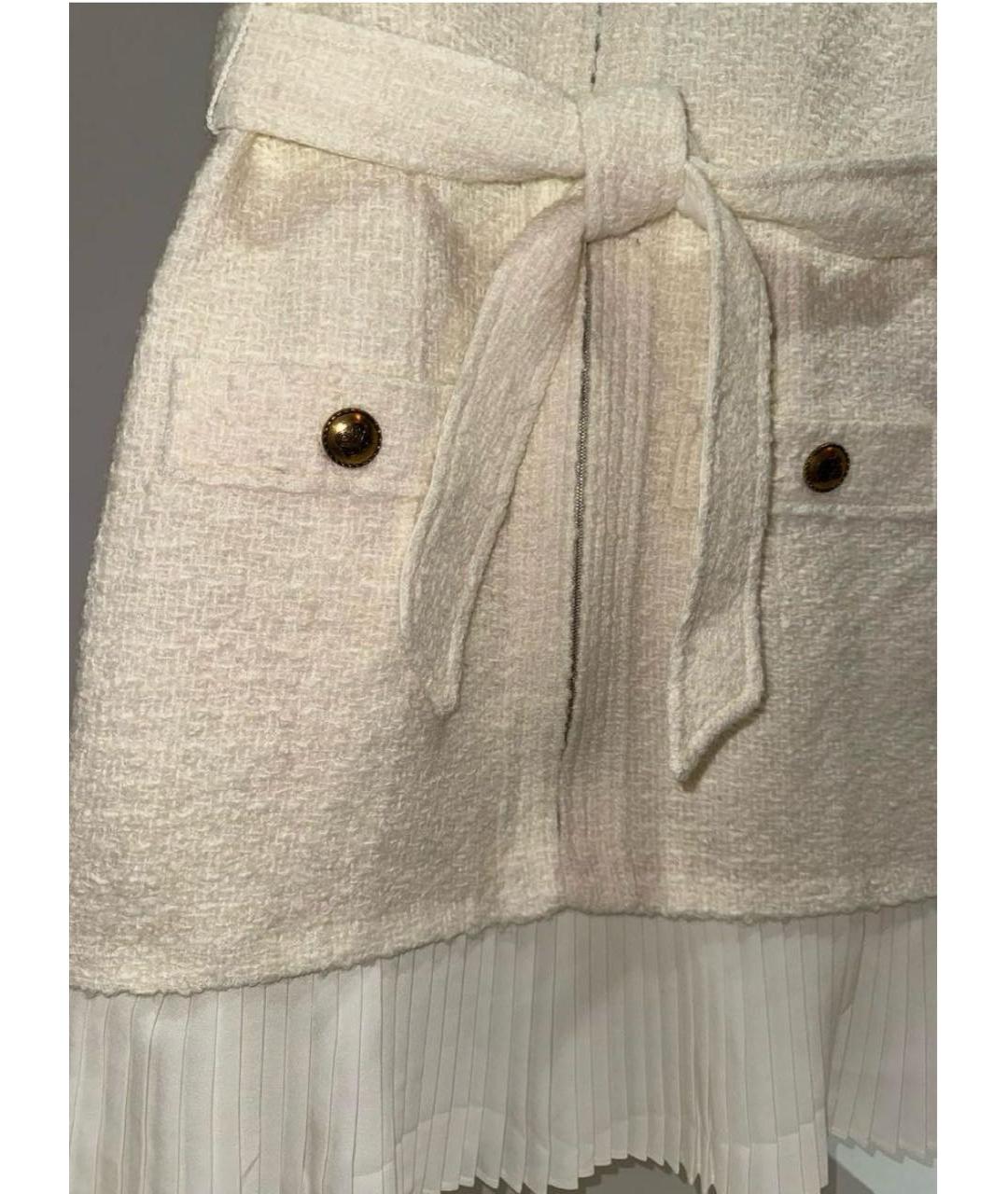 SANDRO Белое твидовое повседневное платье, фото 5