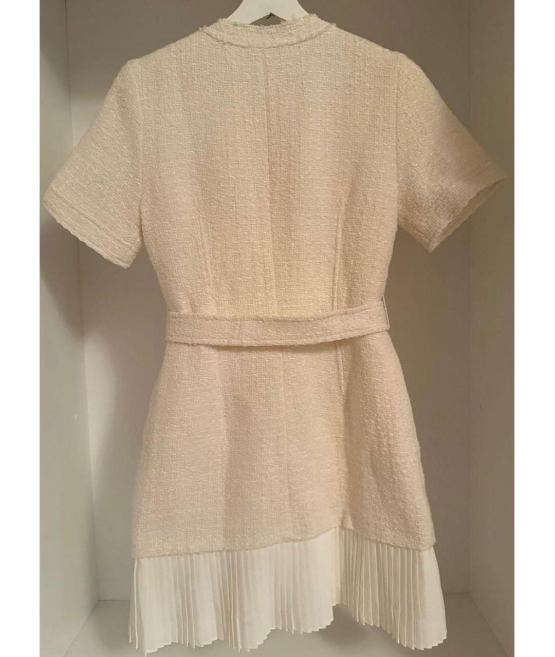 SANDRO Белое твидовое повседневное платье, фото 2