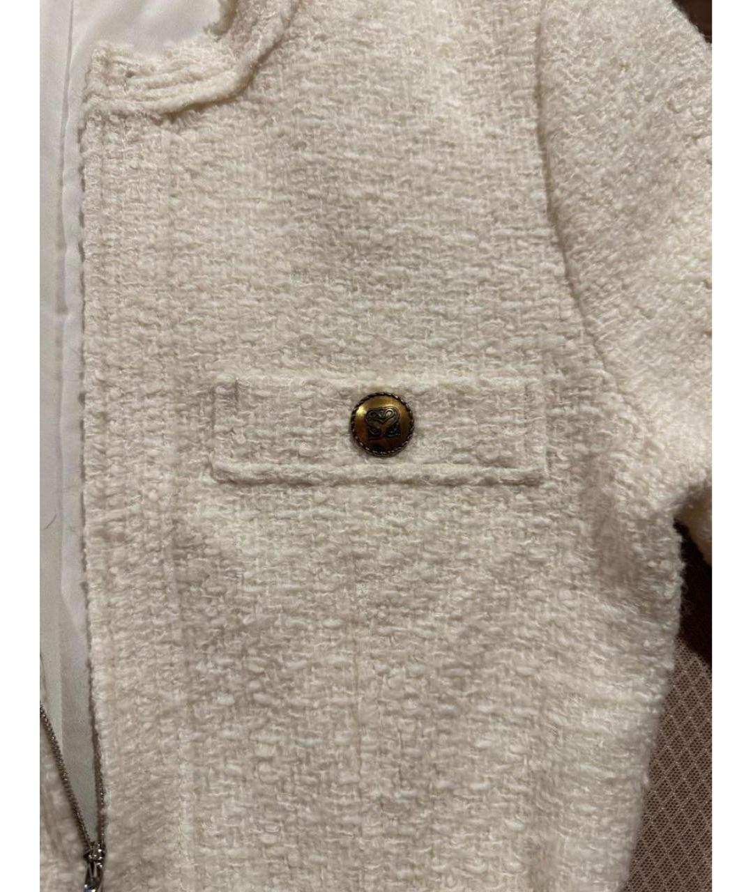 SANDRO Белое твидовое повседневное платье, фото 4