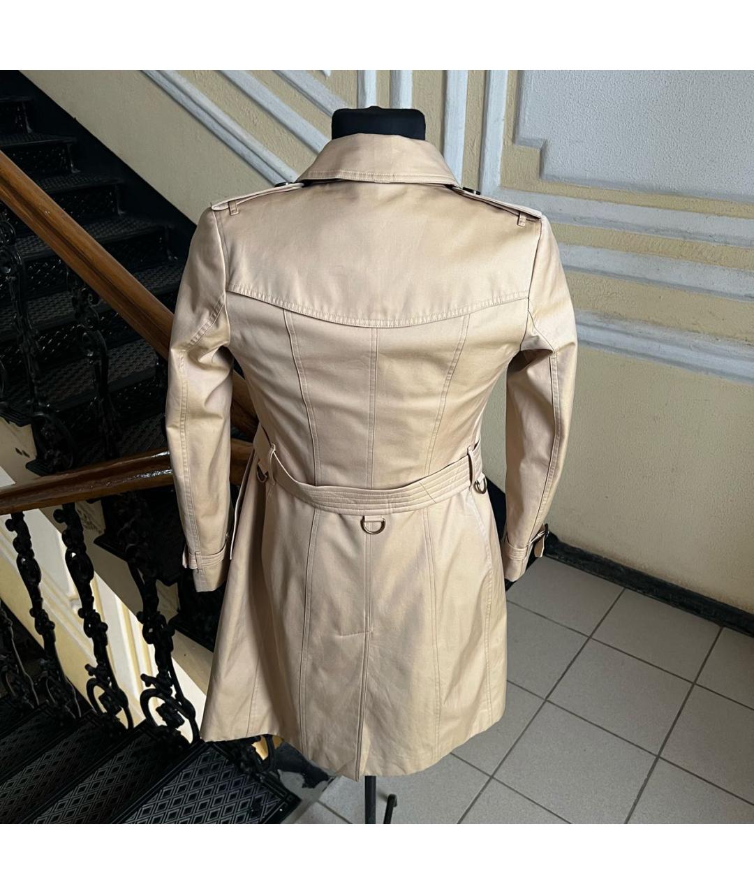 BURBERRY Бежевый хлопковый тренч/плащ, фото 2