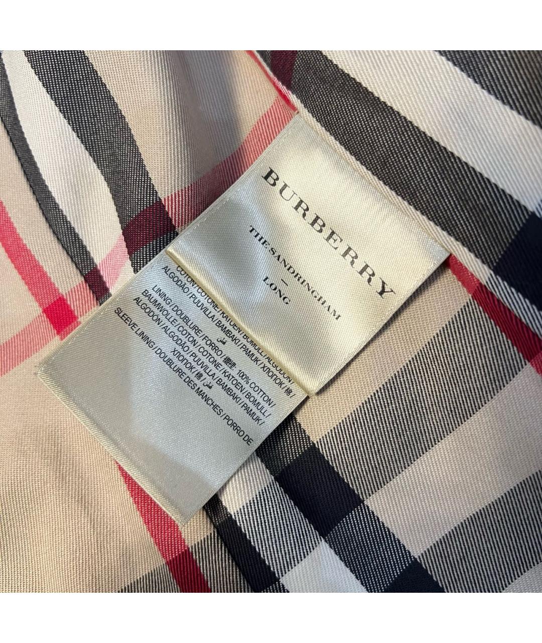 BURBERRY Бежевый хлопковый тренч/плащ, фото 8