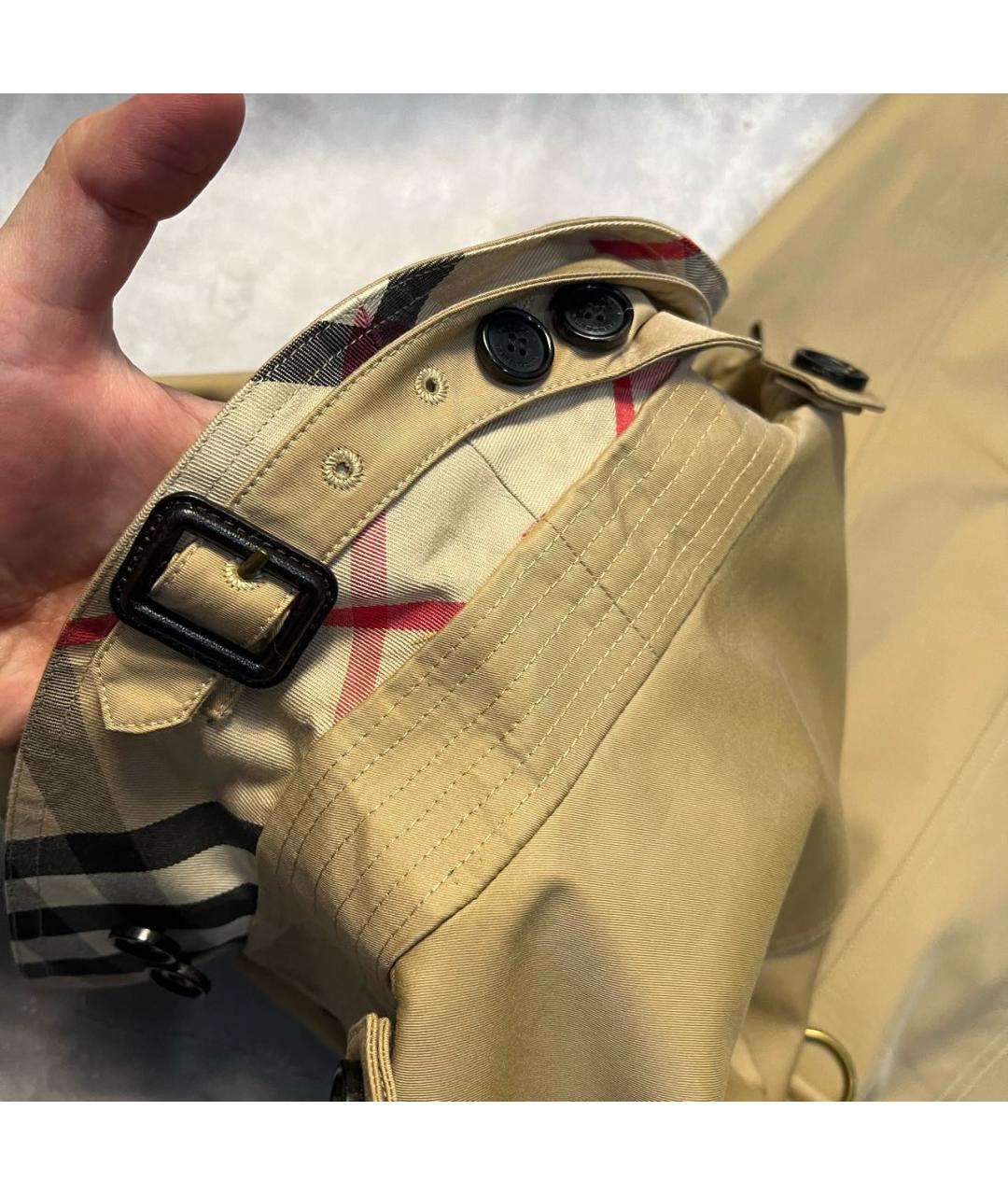 BURBERRY Бежевый хлопковый тренч/плащ, фото 7