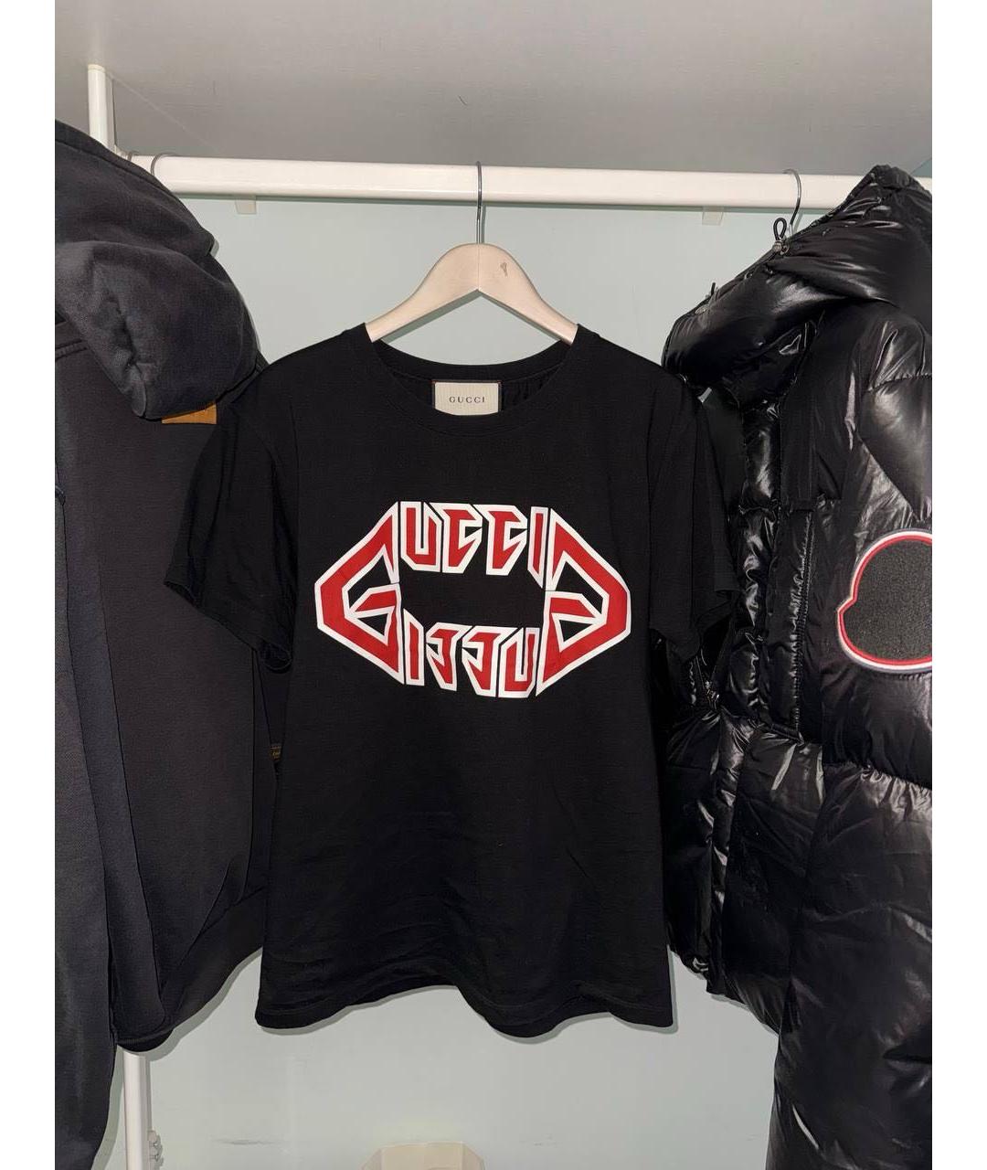 GUCCI Черная хлопковая футболка, фото 6