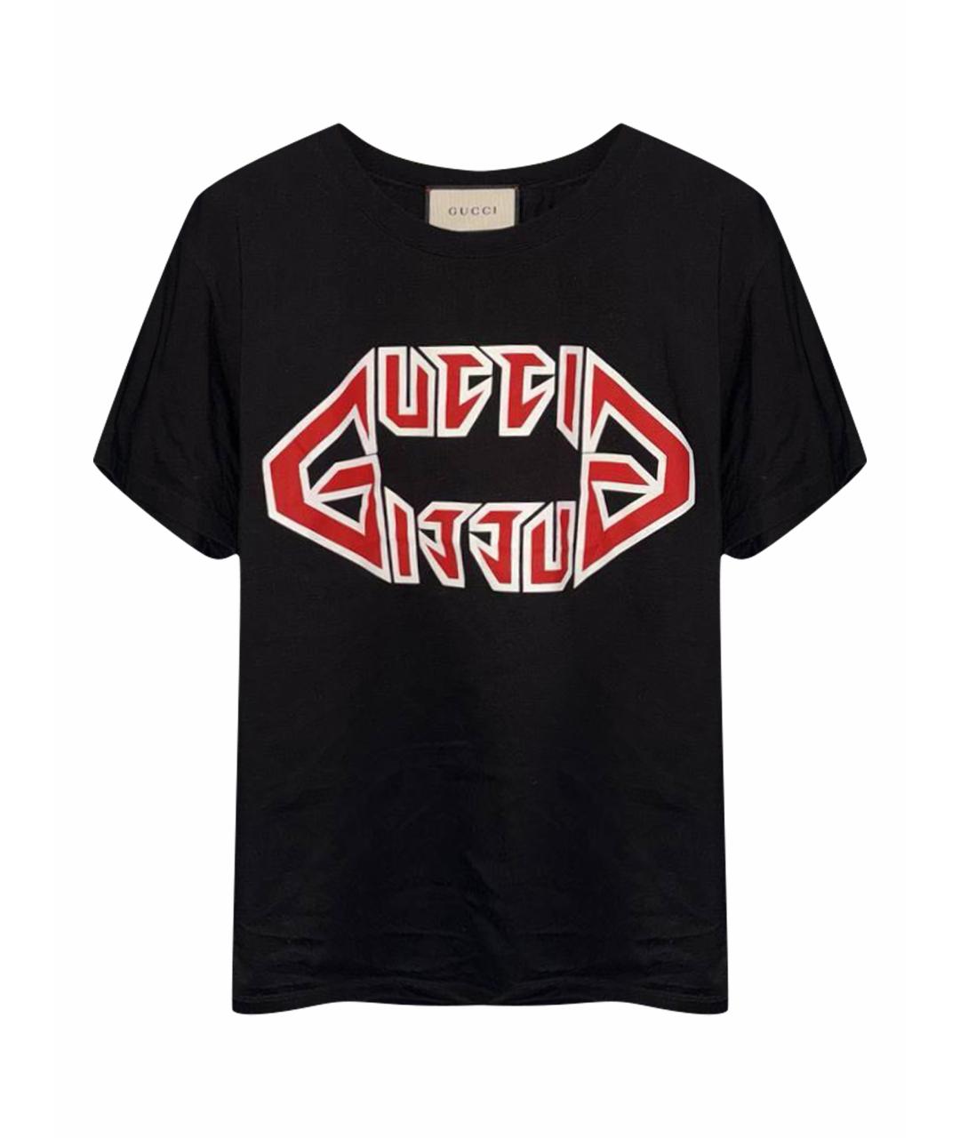 GUCCI Черная хлопковая футболка, фото 1