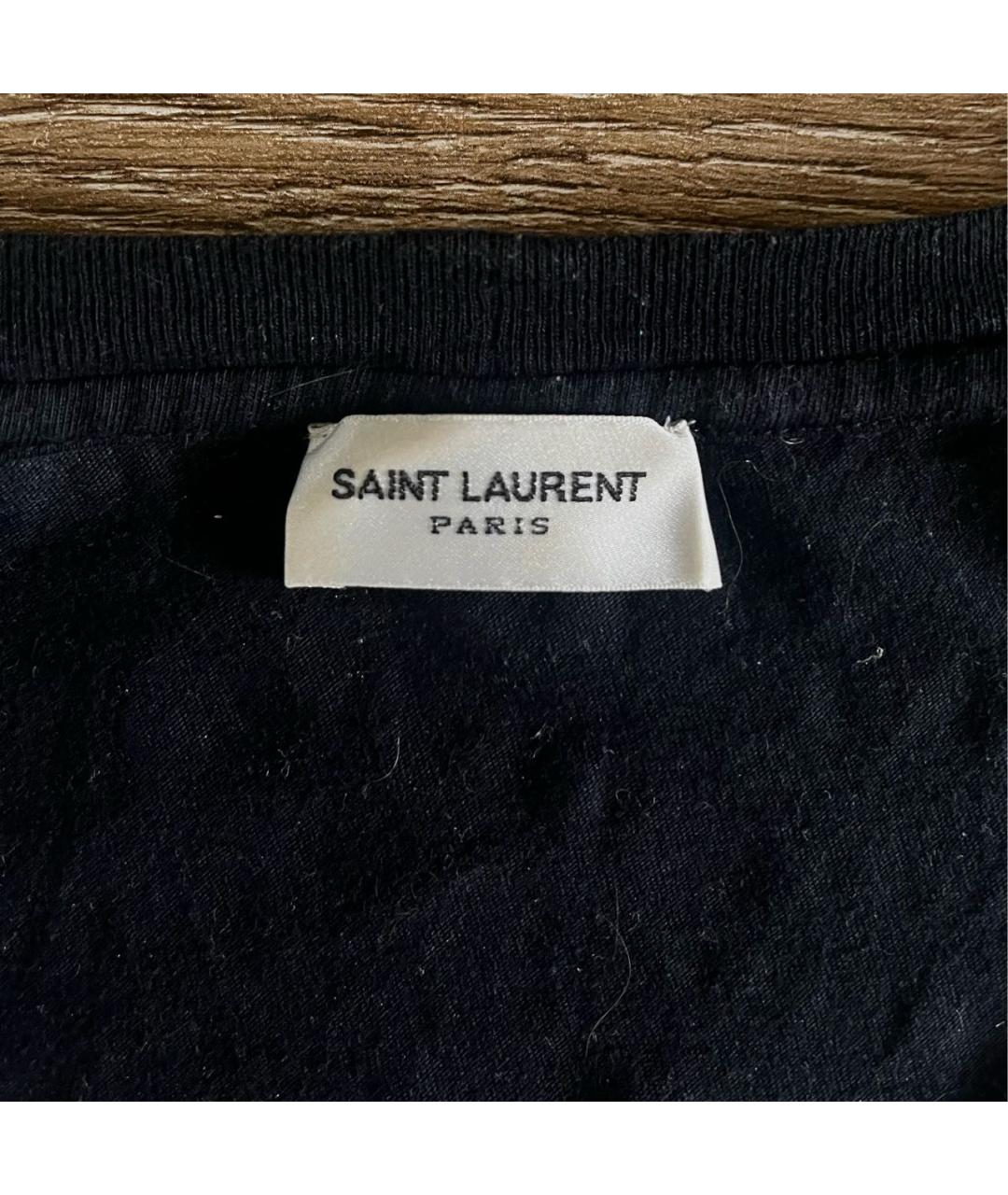 SAINT LAURENT Черная хлопковая футболка, фото 6