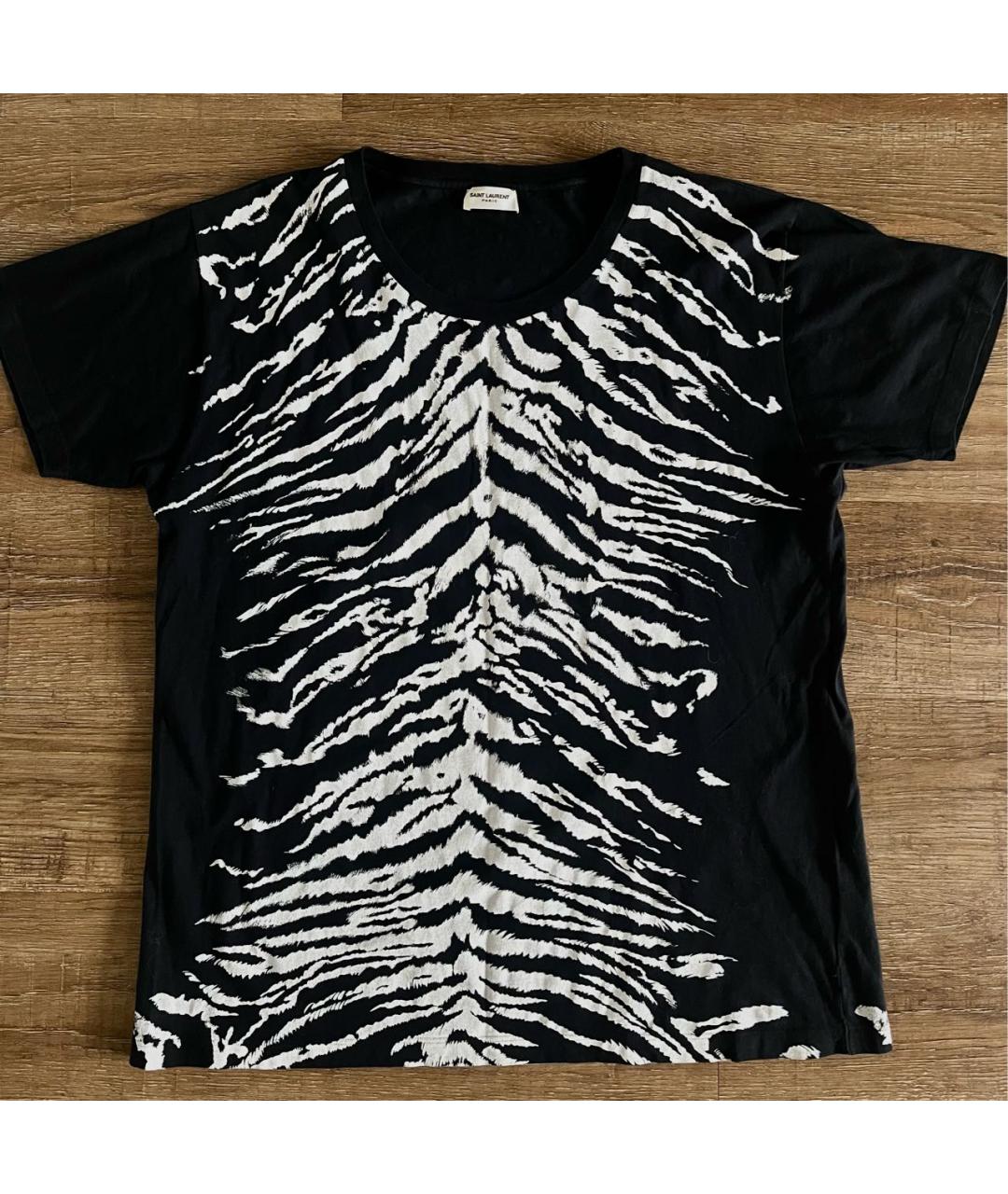 SAINT LAURENT Черная хлопковая футболка, фото 8