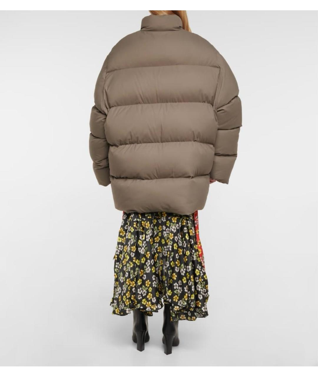 BALENCIAGA Бежевый полиамидовый пуховик, фото 5