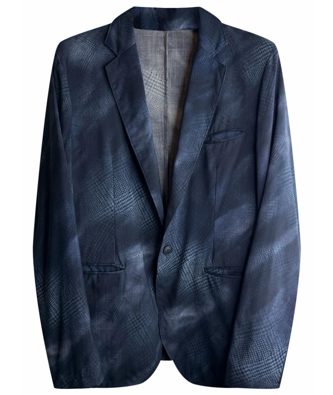 EMPORIO ARMANI Темно-синий шерстяной пиджак, фото 1