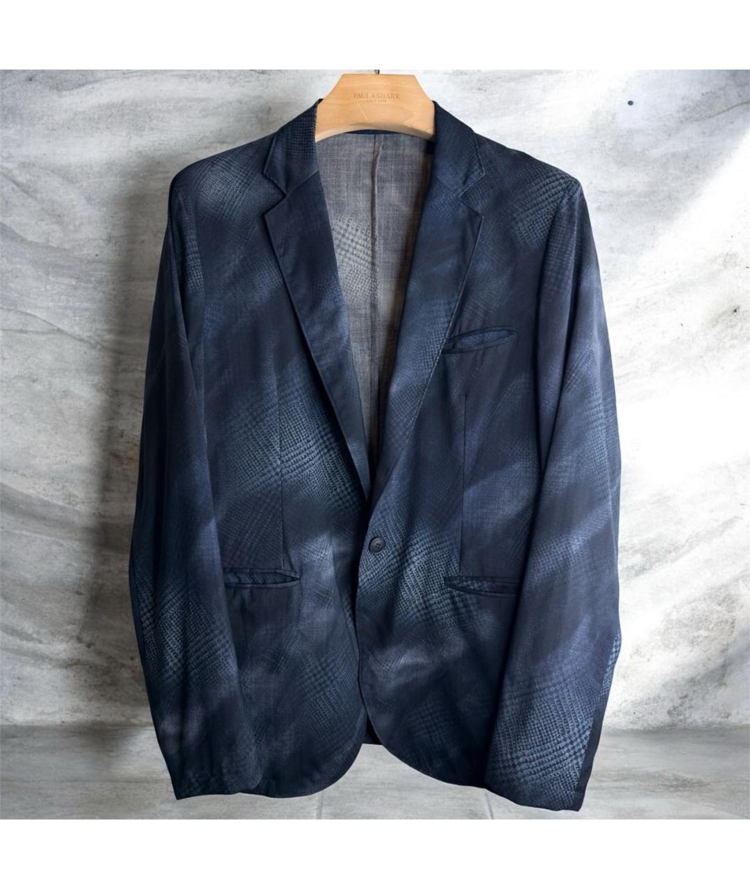 EMPORIO ARMANI Темно-синий шерстяной пиджак, фото 9