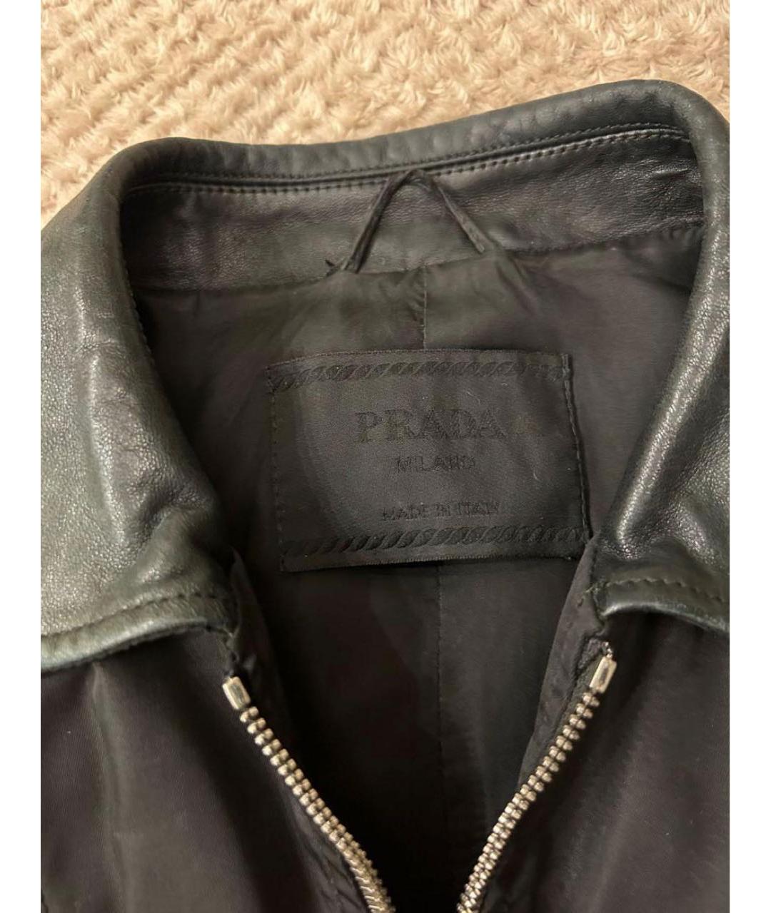 PRADA Черная кожаная куртка, фото 3