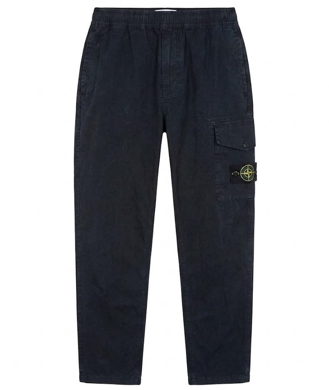 STONE ISLAND Темно-синие повседневные брюки, фото 1