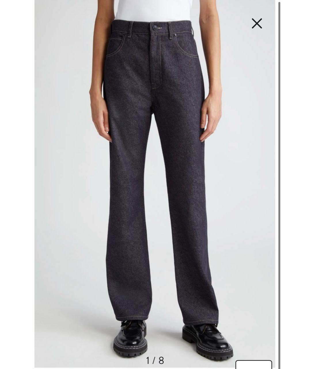 MAX MARA Темно-синие хлопковые прямые джинсы, фото 7