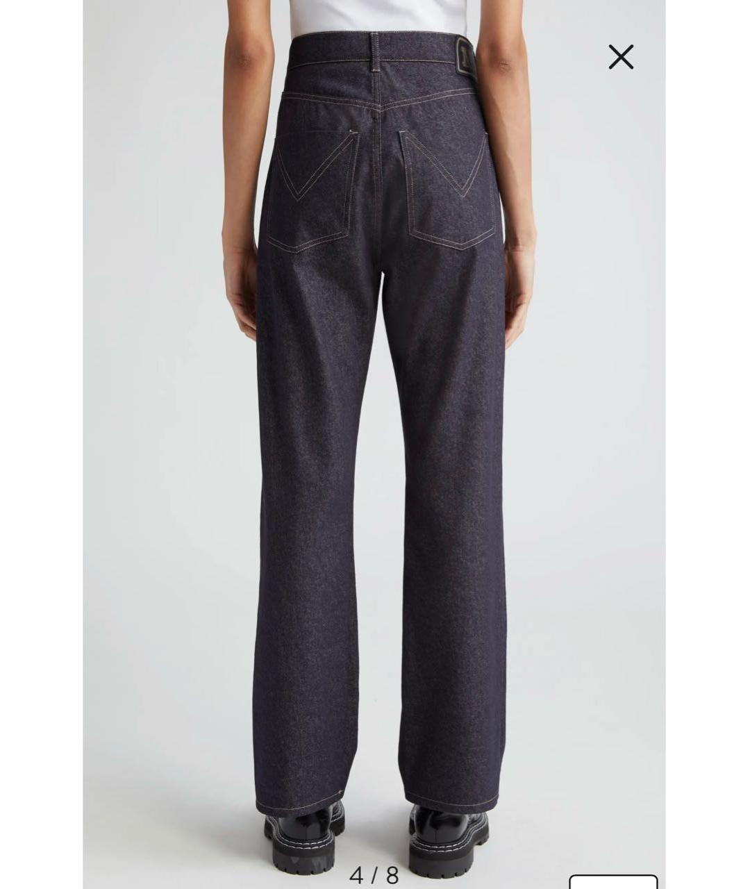MAX MARA Темно-синие хлопковые прямые джинсы, фото 2