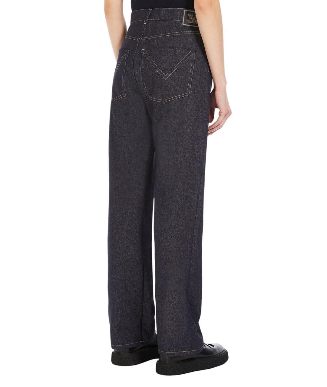 MAX MARA Темно-синие хлопковые прямые джинсы, фото 6