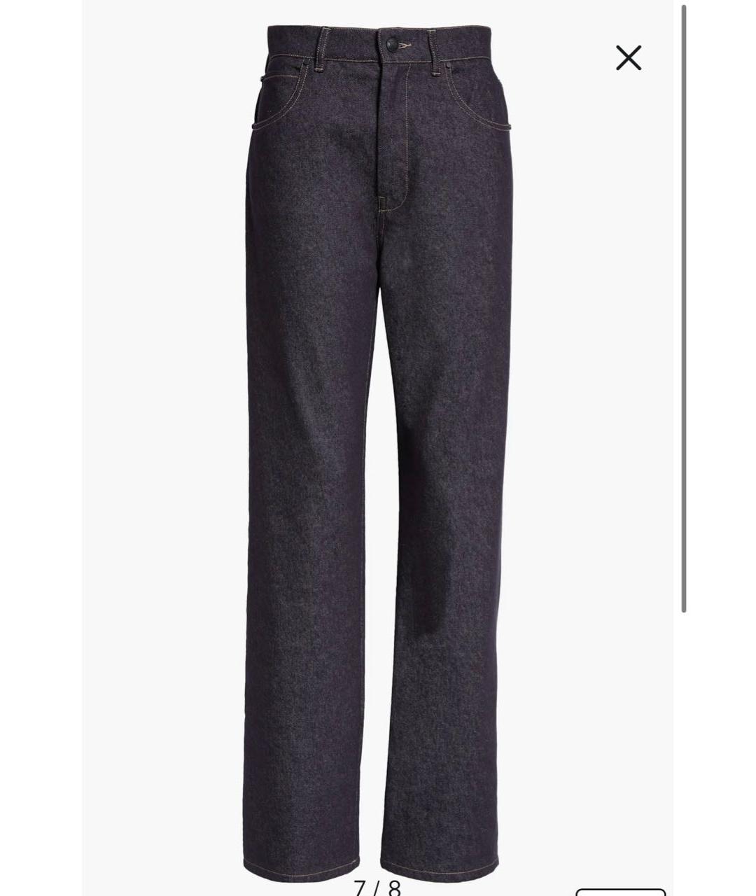 MAX MARA Темно-синие хлопковые прямые джинсы, фото 9