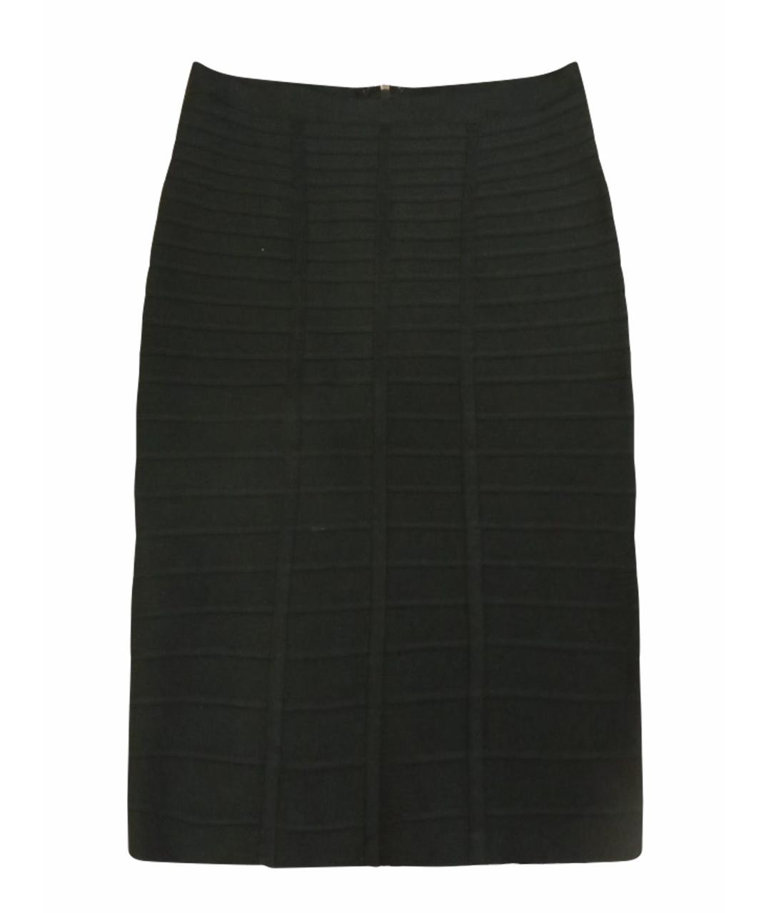 HERVE LEGER Черная полиэстеровая юбка миди, фото 1