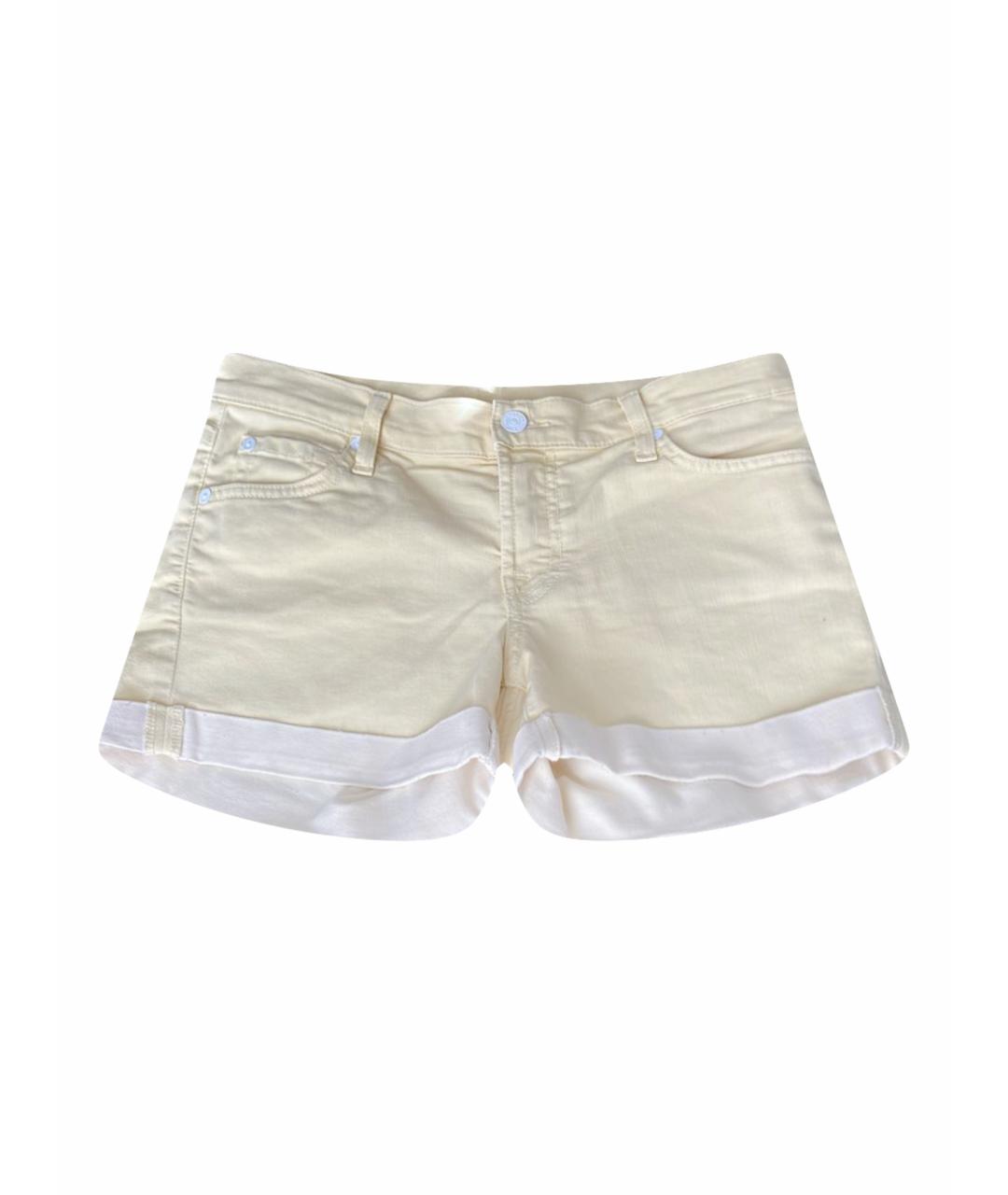 7 FOR ALL MANKIND Желтые хлопко-эластановые шорты, фото 1