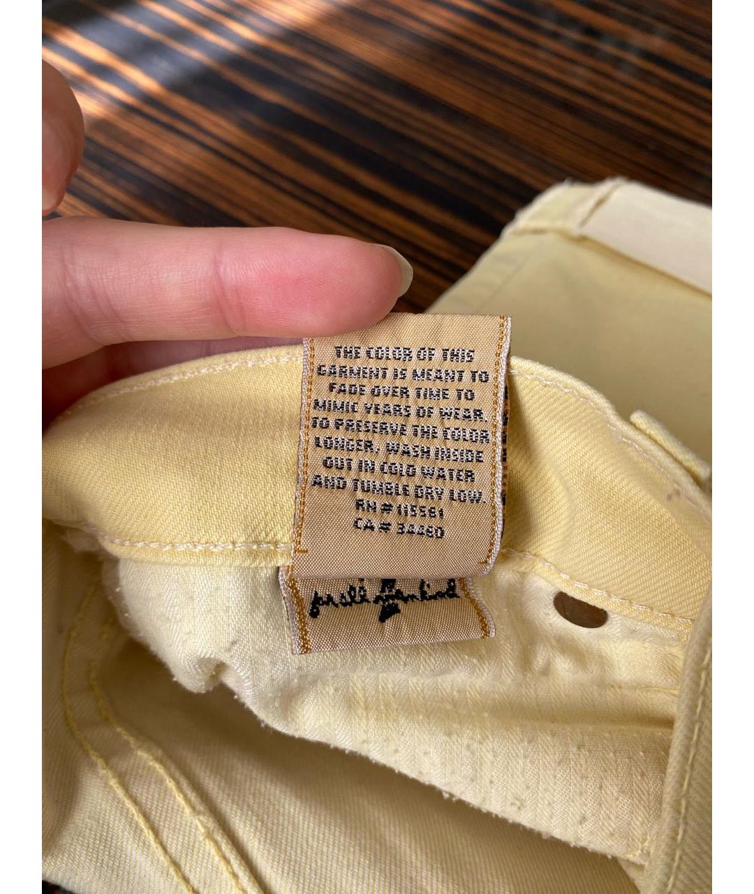 7 FOR ALL MANKIND Желтые хлопко-эластановые шорты, фото 6