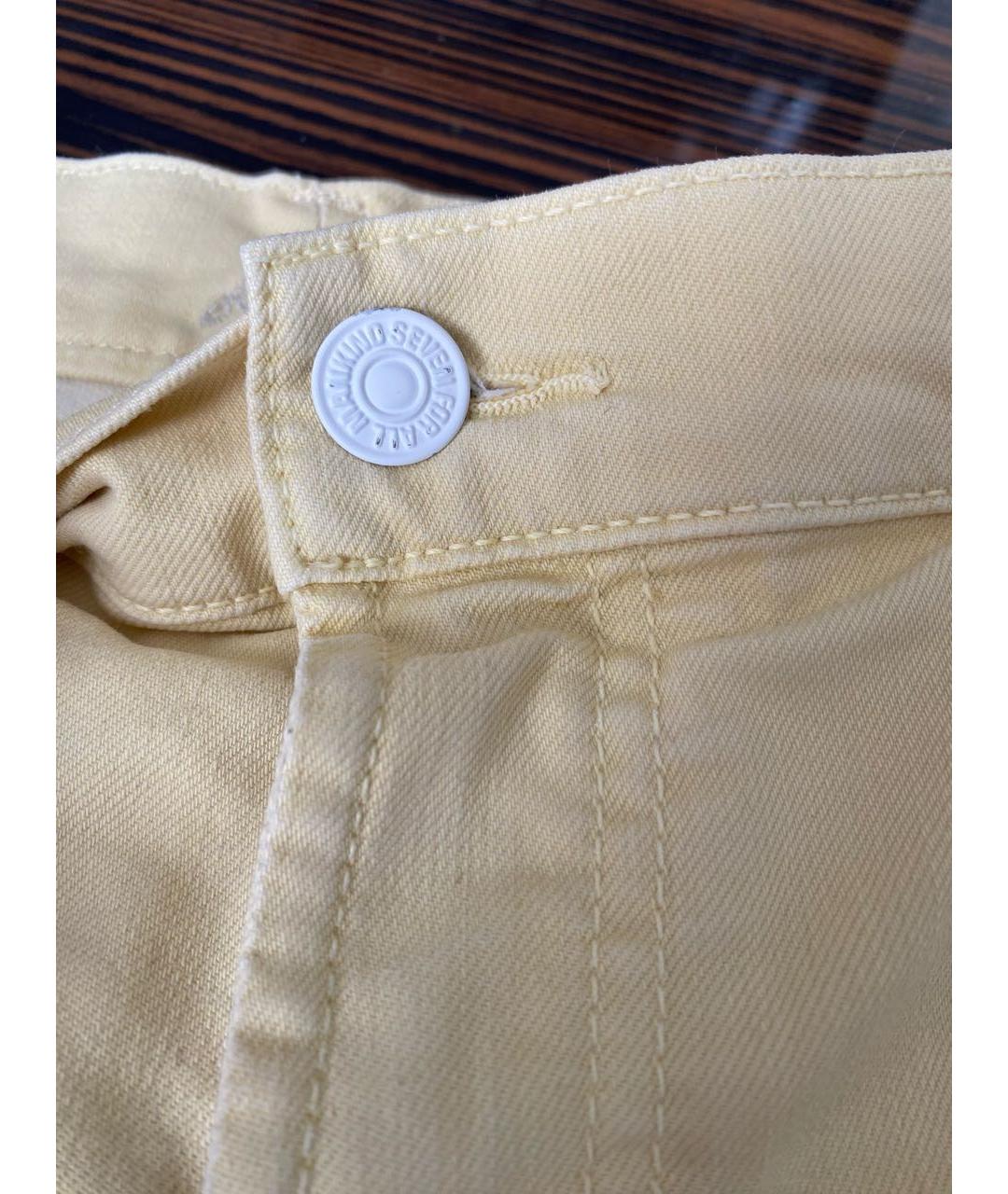 7 FOR ALL MANKIND Желтые хлопко-эластановые шорты, фото 3