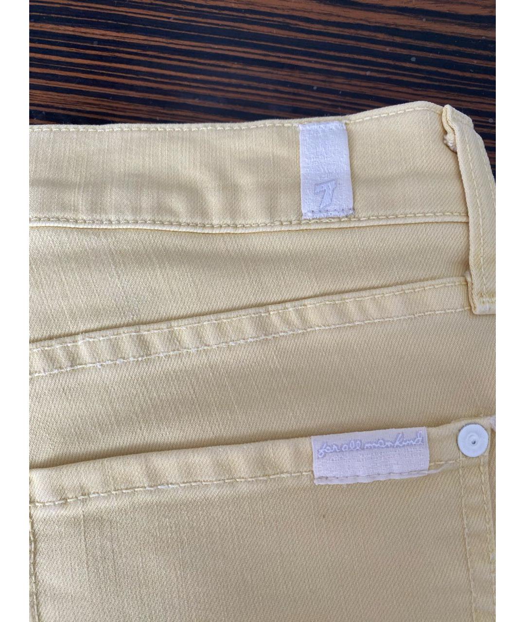 7 FOR ALL MANKIND Желтые хлопко-эластановые шорты, фото 4