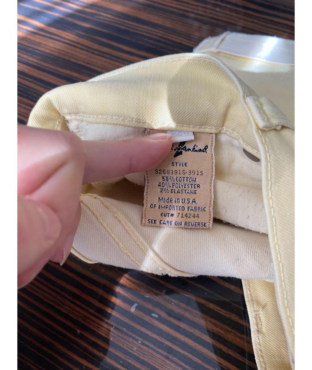 7 FOR ALL MANKIND Желтые хлопко-эластановые шорты, фото 5