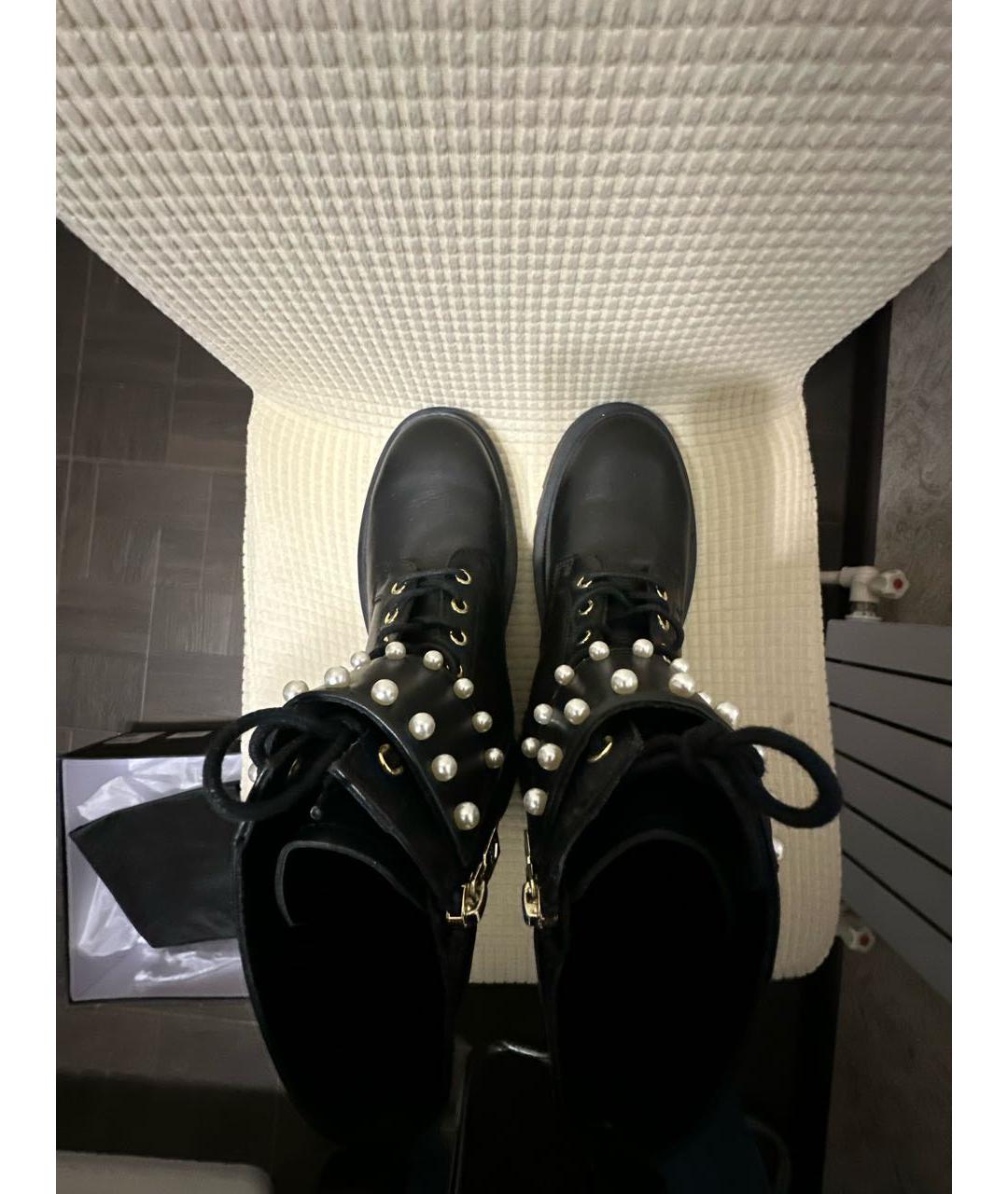 LOVE MOSCHINO Черные кожаные ботинки, фото 3