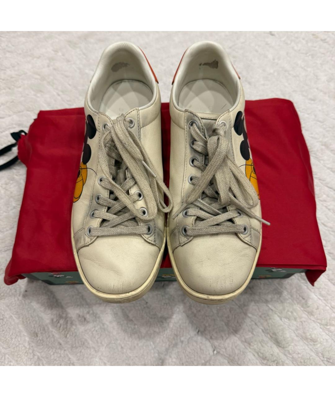 GUCCI Бежевые кожаные кеды, фото 2