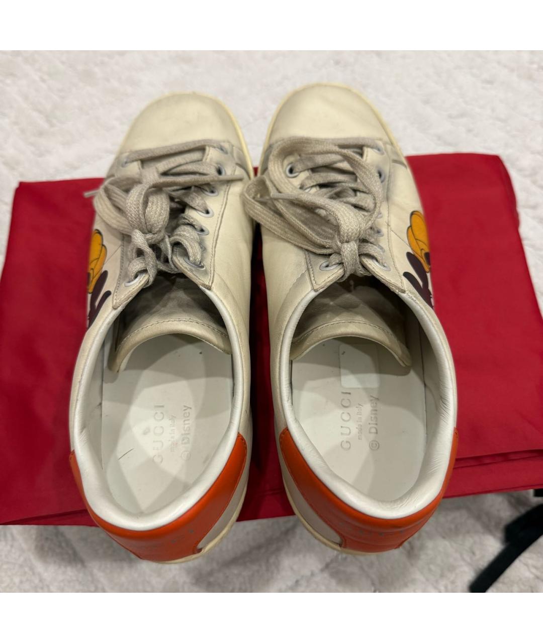 GUCCI Бежевые кожаные кеды, фото 3