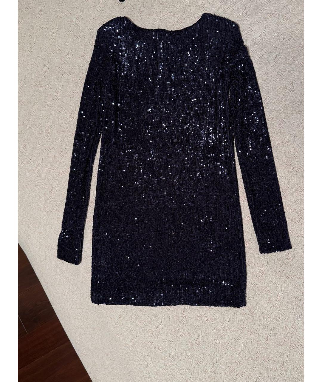 SAINT LAURENT Темно-синее полиамидовое коктейльное платье, фото 6