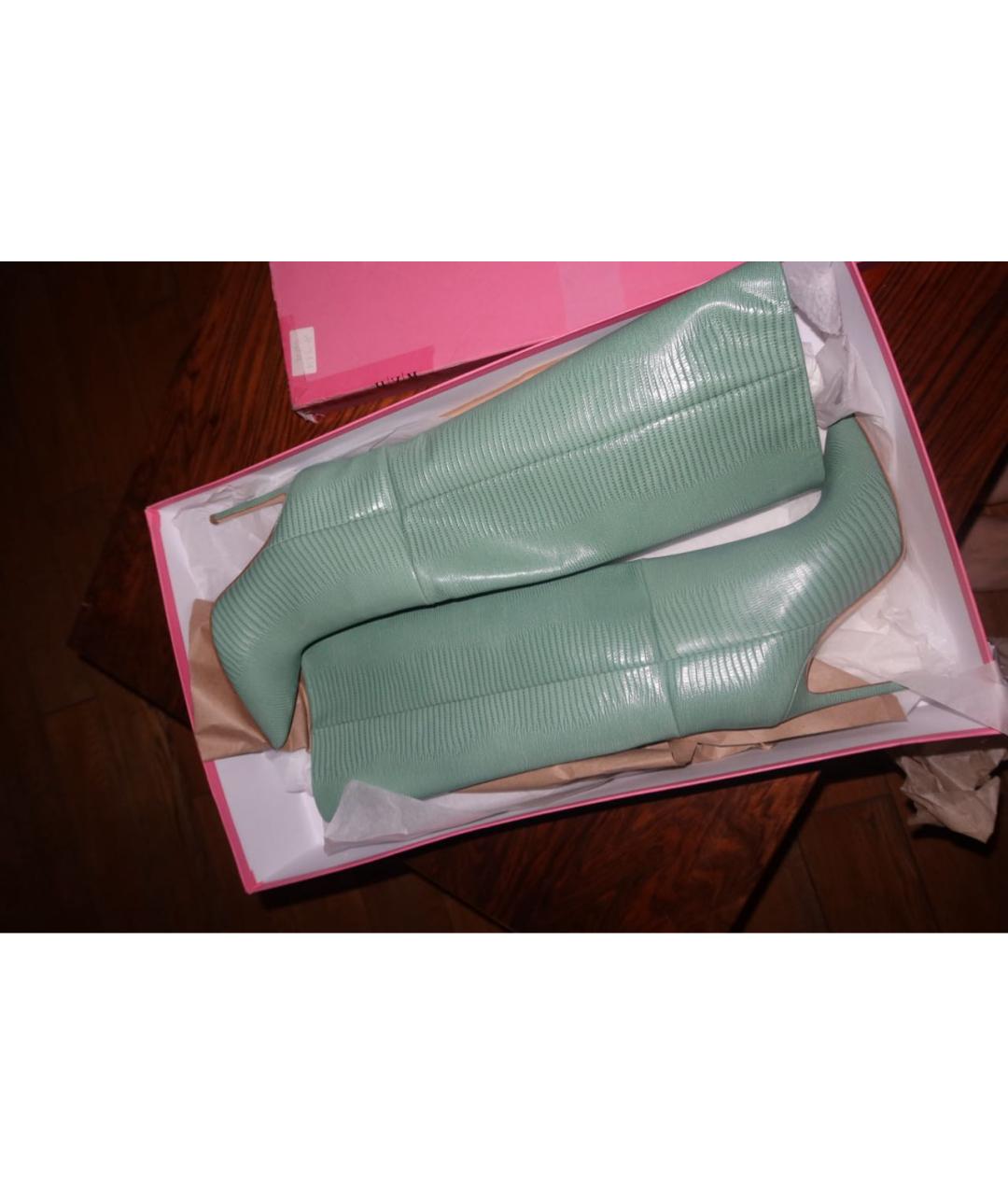 PARIS TEXAS Бирюзовые кожаные сапоги, фото 3