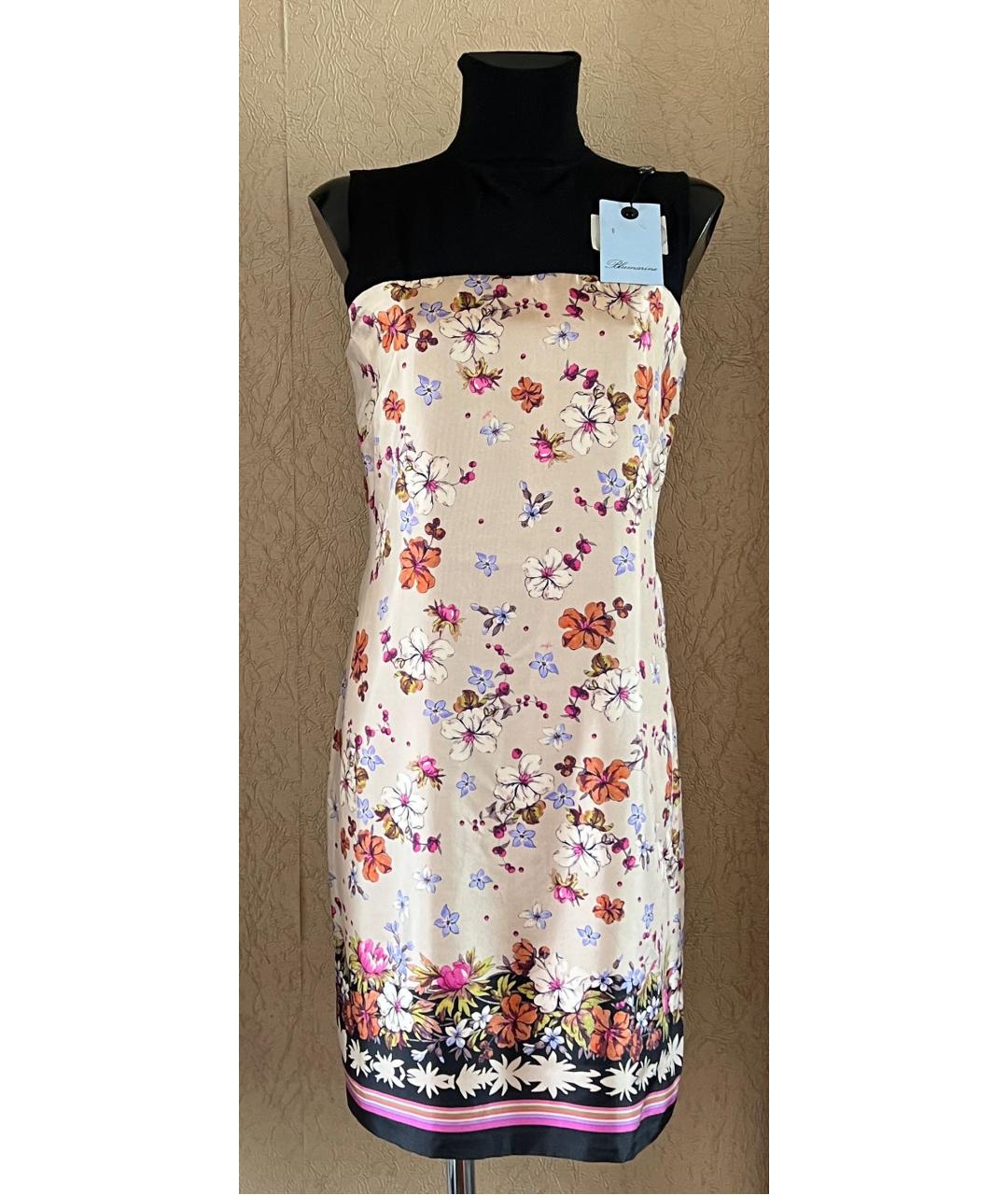 BLUMARINE Мульти шелковое повседневное платье, фото 5