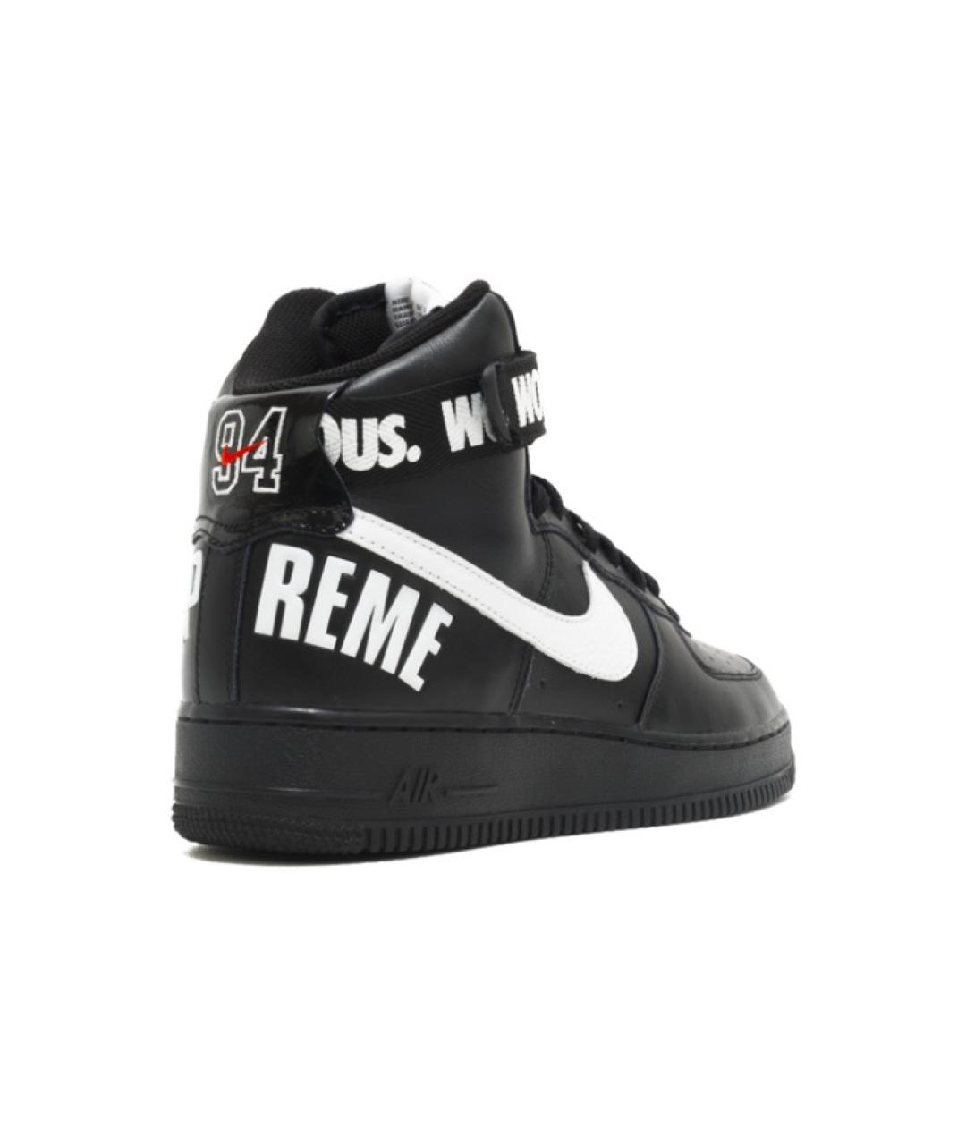 NIKE Черные кожаные высокие кроссовки / кеды, фото 5
