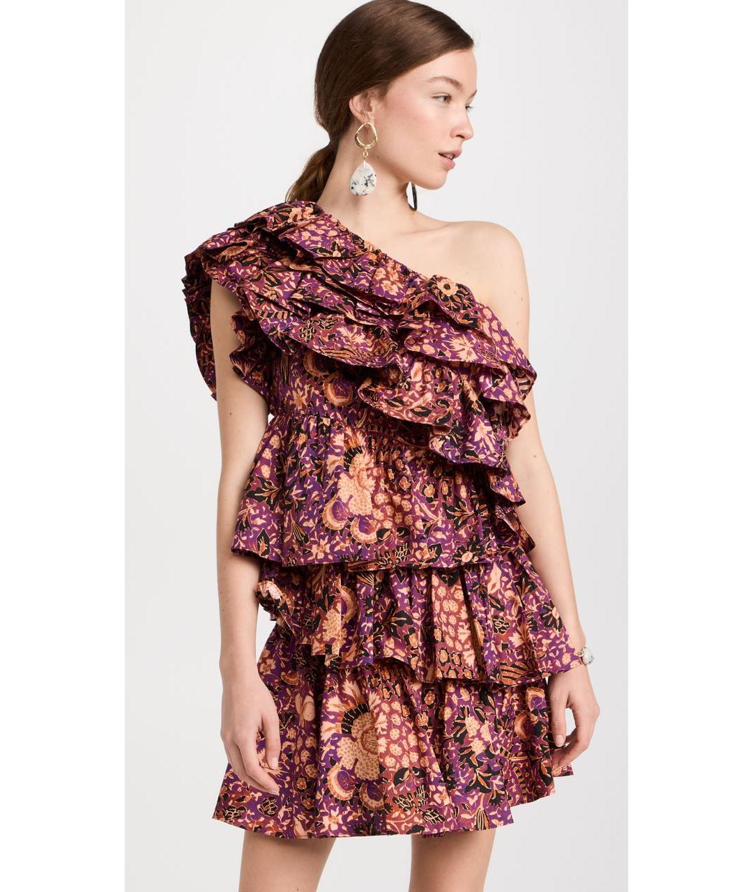 ULLA JOHNSON Мульти хлопковое повседневное платье, фото 8