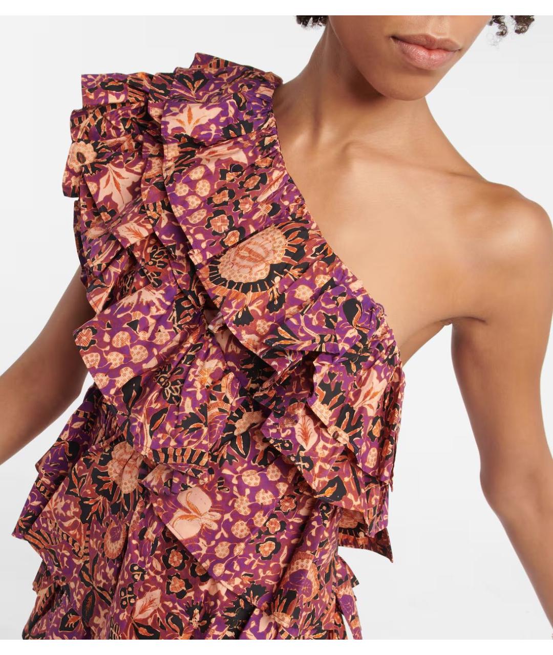 ULLA JOHNSON Мульти хлопковое повседневное платье, фото 3