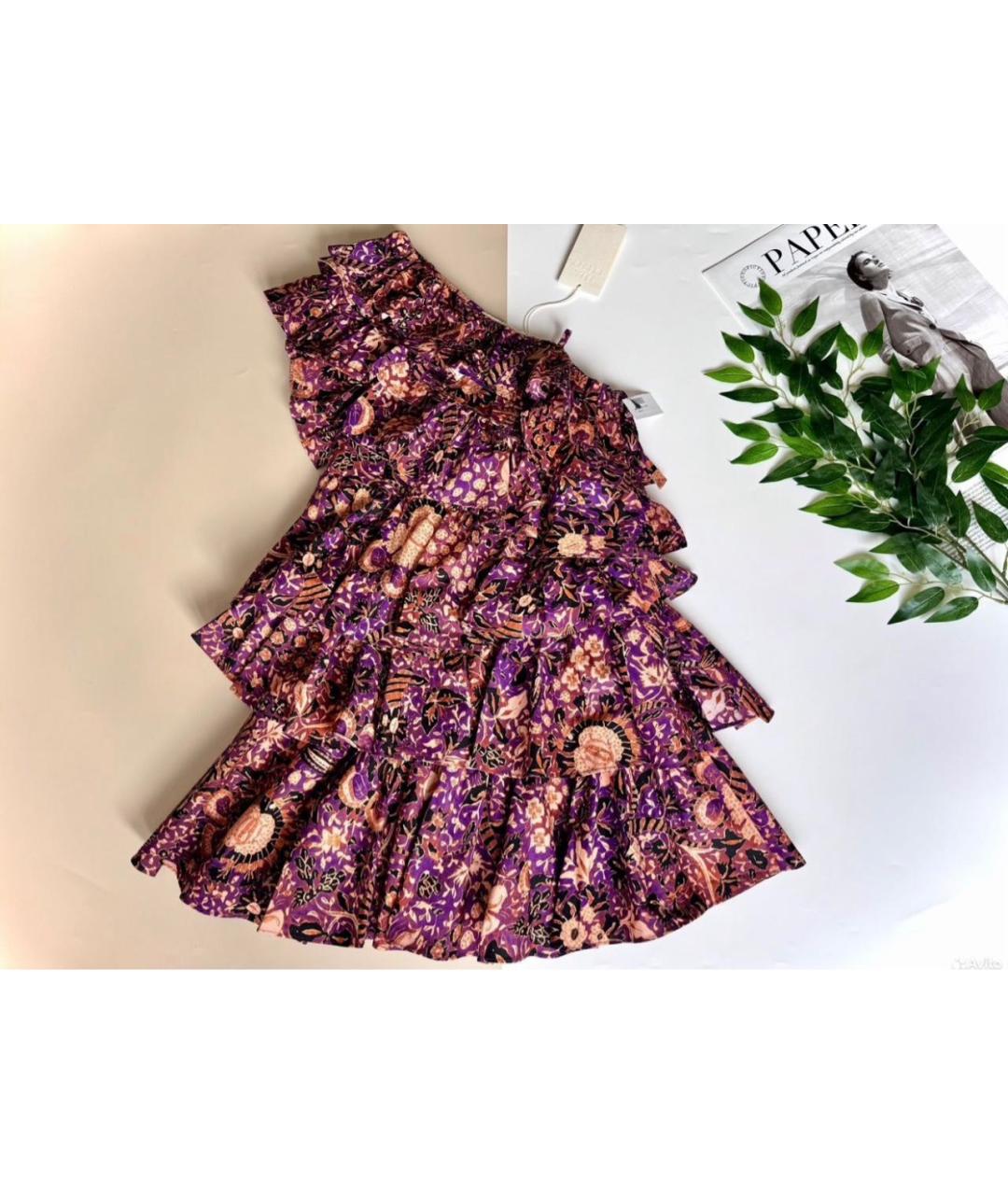 ULLA JOHNSON Мульти хлопковое повседневное платье, фото 4