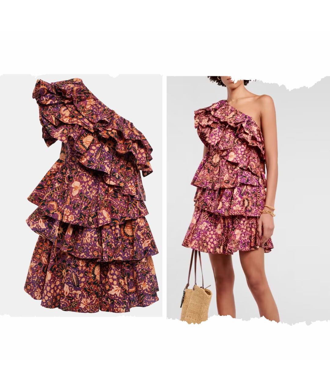 ULLA JOHNSON Мульти хлопковое повседневное платье, фото 2