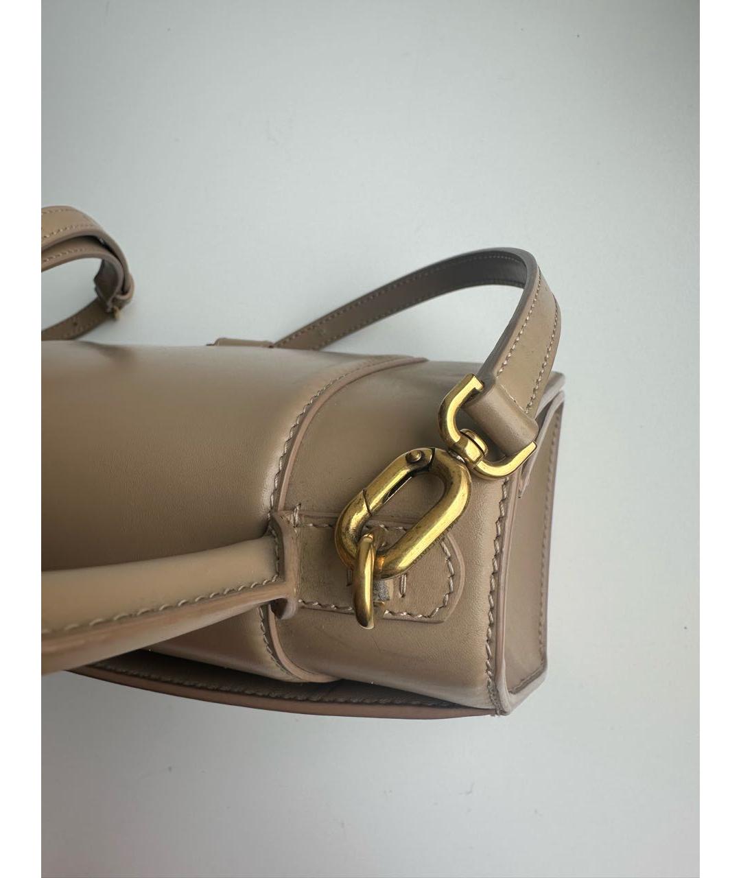 BALENCIAGA Бежевая кожаная сумка с короткими ручками, фото 2