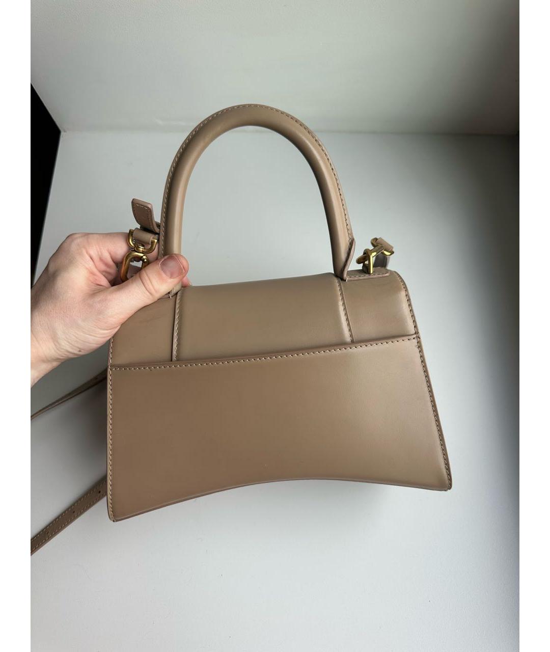 BALENCIAGA Бежевая кожаная сумка с короткими ручками, фото 3