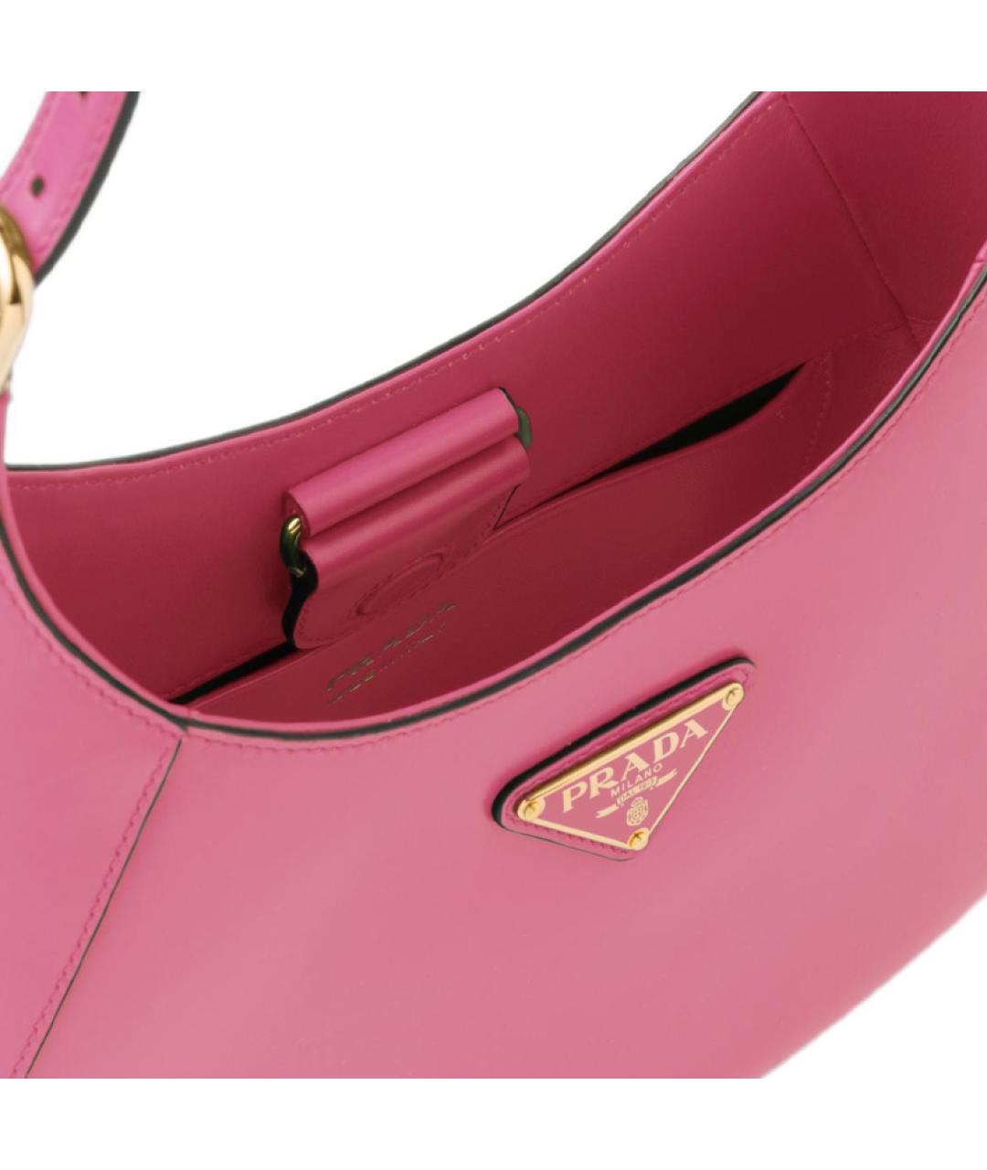 PRADA Розовая кожаная сумка через плечо, фото 4