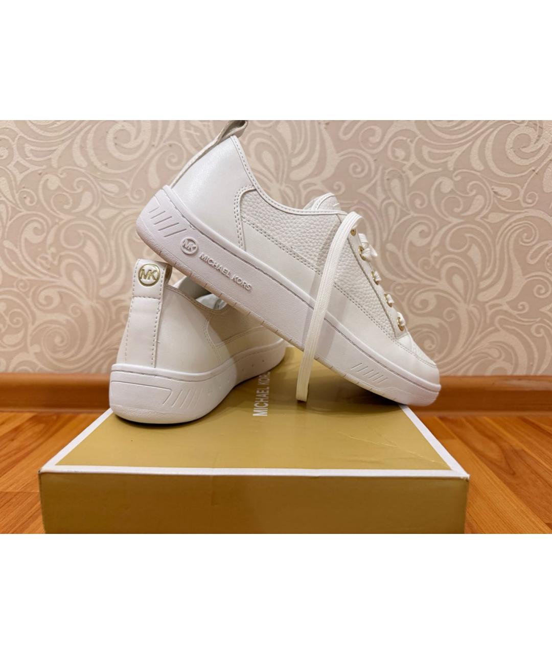 MICHAEL KORS Белые кеды из искусственной кожи, фото 6