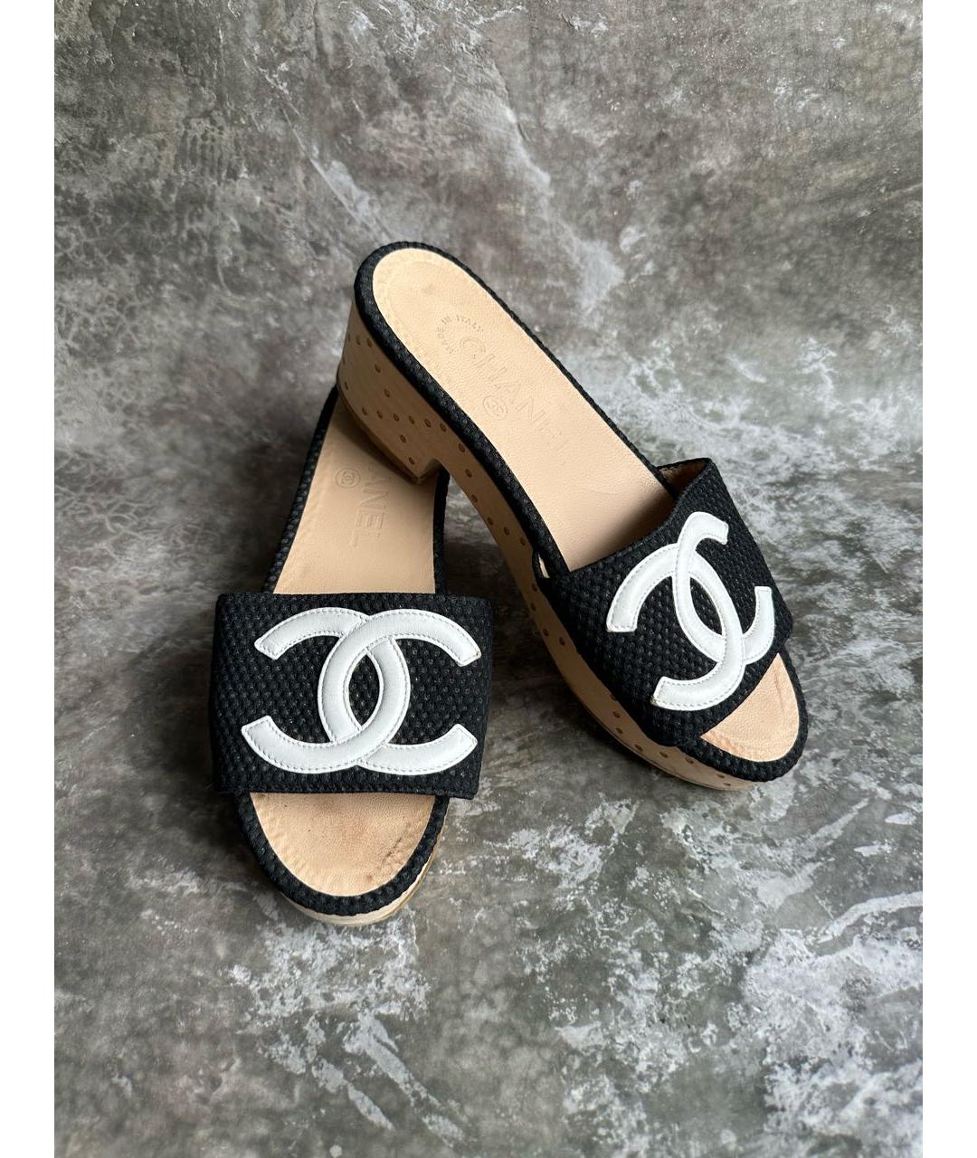 CHANEL Черные сабо, фото 3