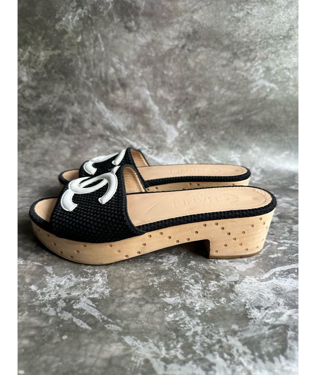 CHANEL Черные сабо, фото 5