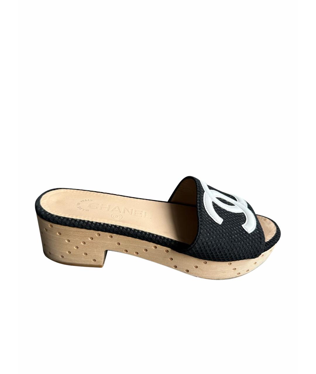 CHANEL Черные сабо, фото 1