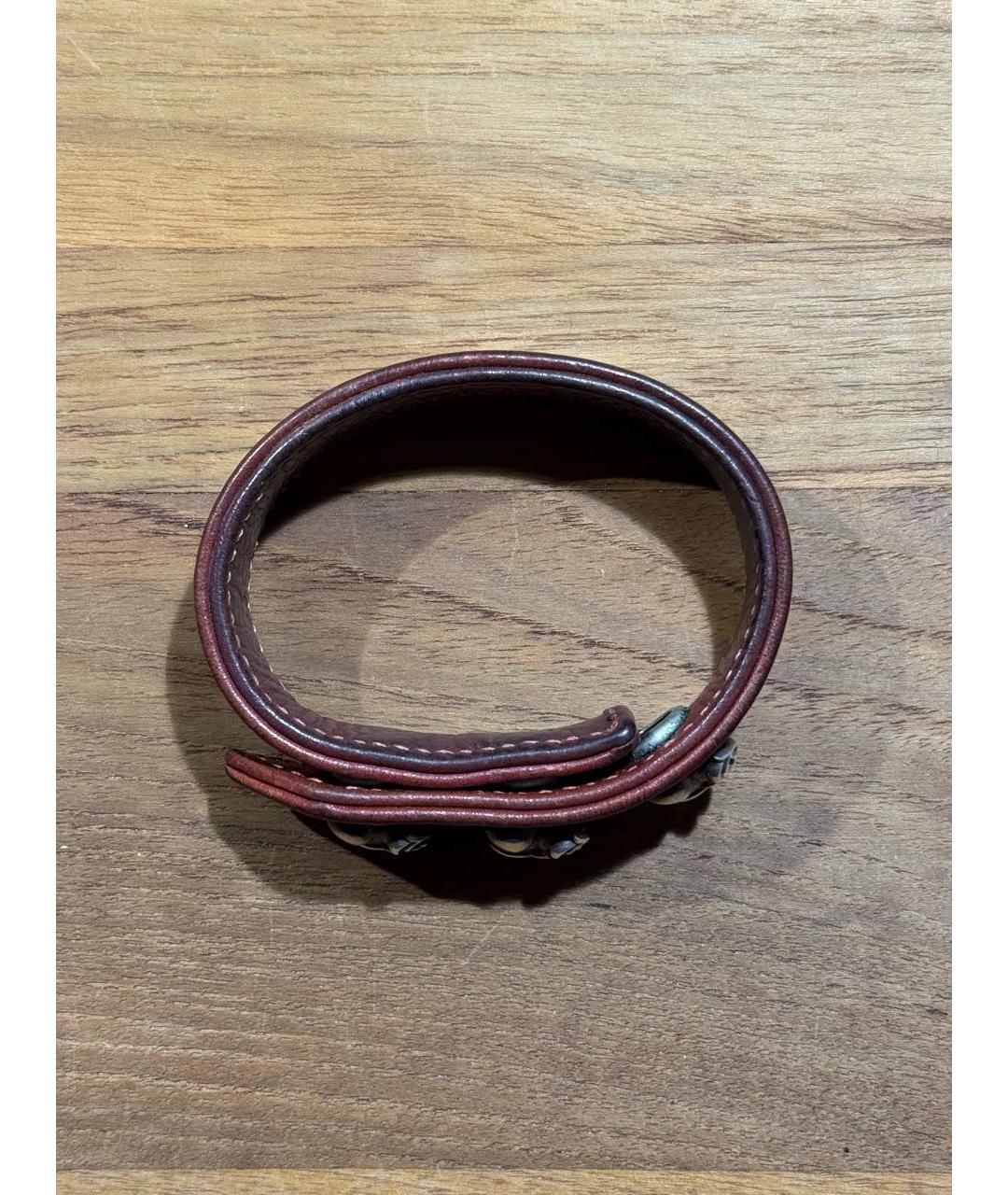 CHROME HEARTS Бордовый кожаный браслет, фото 3